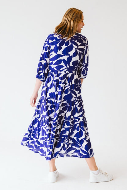 Jaipur Leaf Dress Cobalt