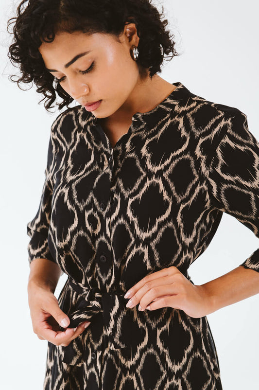 Maggie Shirt Dress Gold Ikat
