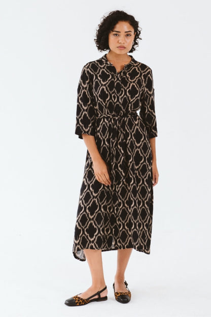 Maggie Shirt Dress Gold Ikat