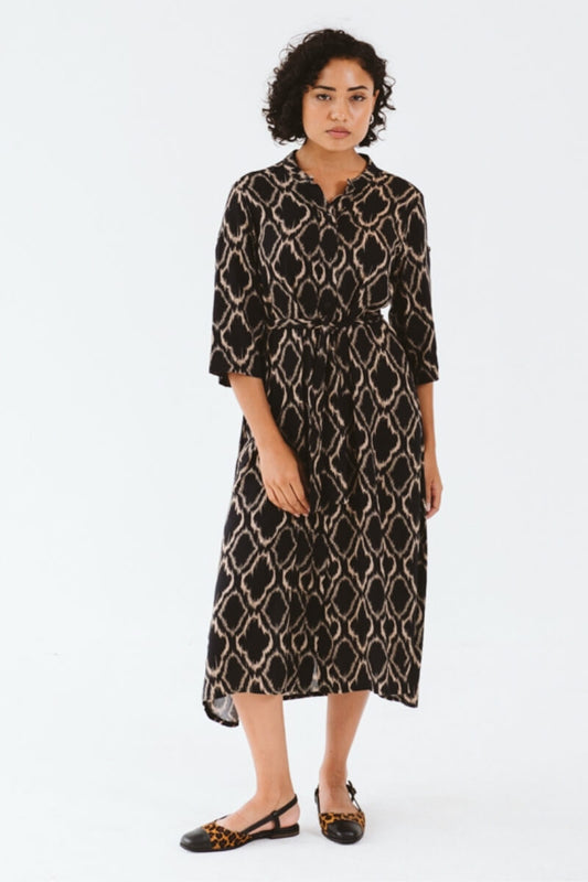 Maggie Shirt Dress Gold Ikat