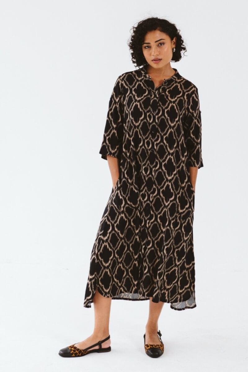 Maggie Shirt Dress Gold Ikat