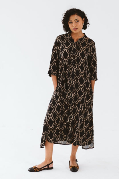 Maggie Shirt Dress Gold Ikat