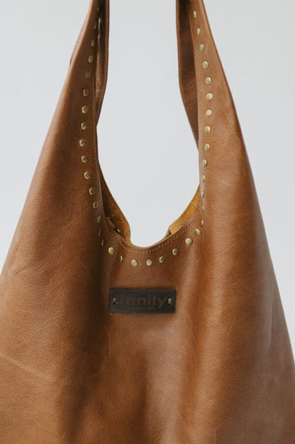 Casey Leather Bag Tan with Studs