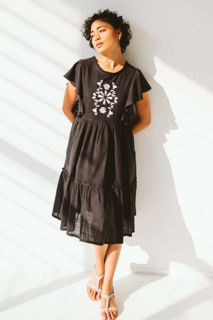 Katie Cotton Dress Black – Trinity Design Co