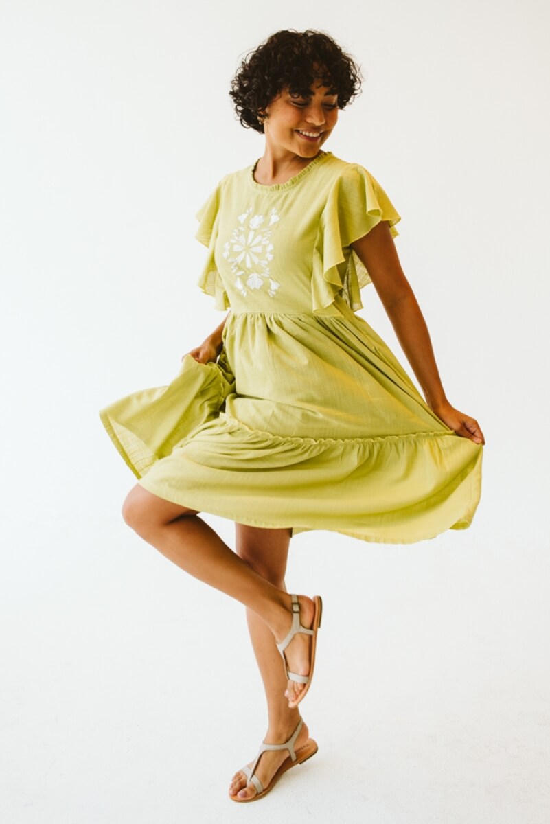 Katie Cotton Dress Green