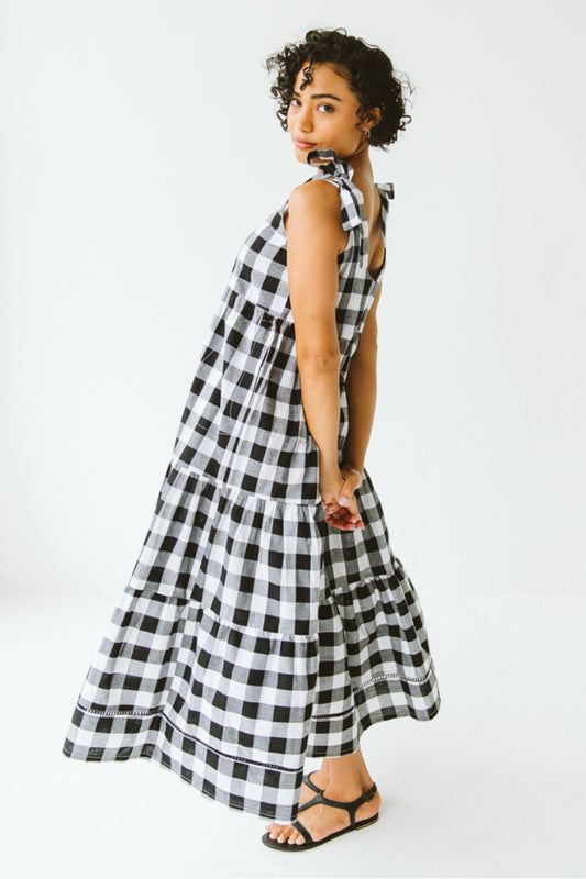 Rosa Check Dress Black