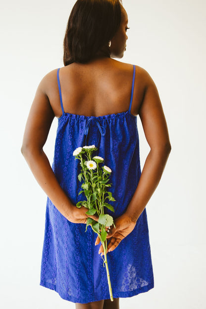 Lorien Cotton Anglaise Dress Blue