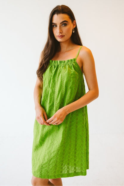 Lorien Cotton Anglaise Dress Green