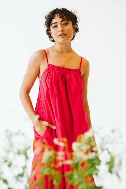 Lorien Cotton Anglaise Dress Pink