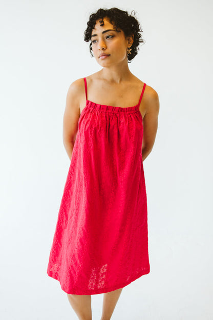 Lorien Cotton Anglaise Dress Pink