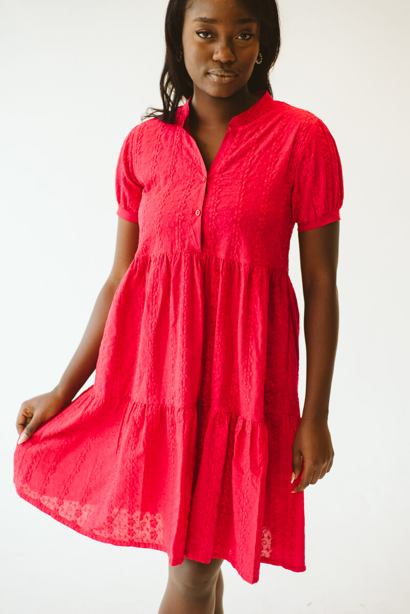 Mia Cotton Anglaise Dress Pink