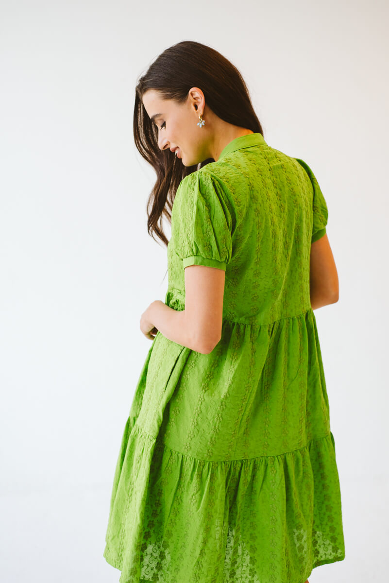 Mia Cotton Anglaise Dress Green