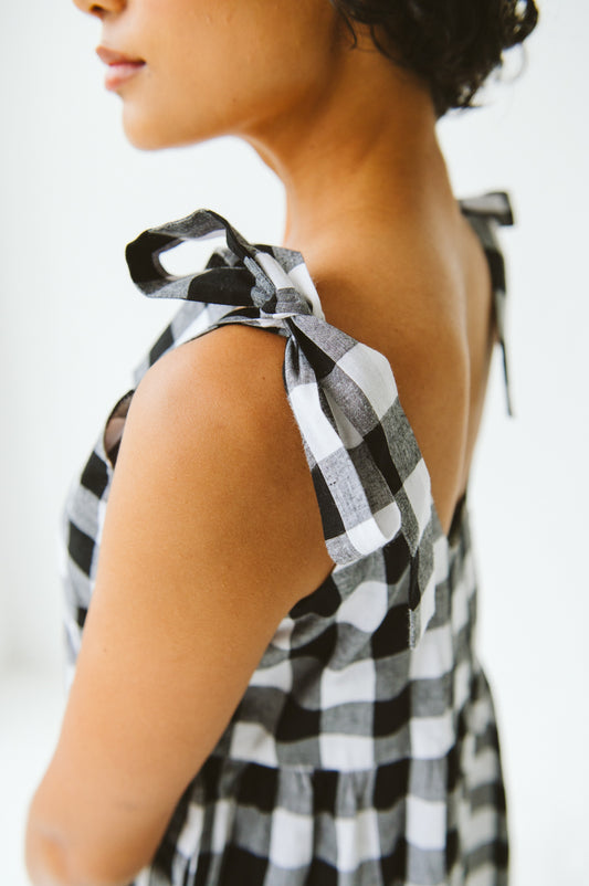 Rosa Check Dress Black