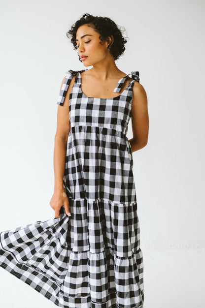 Rosa Check Dress Black
