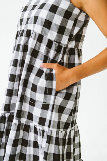Rosa Check Dress Black