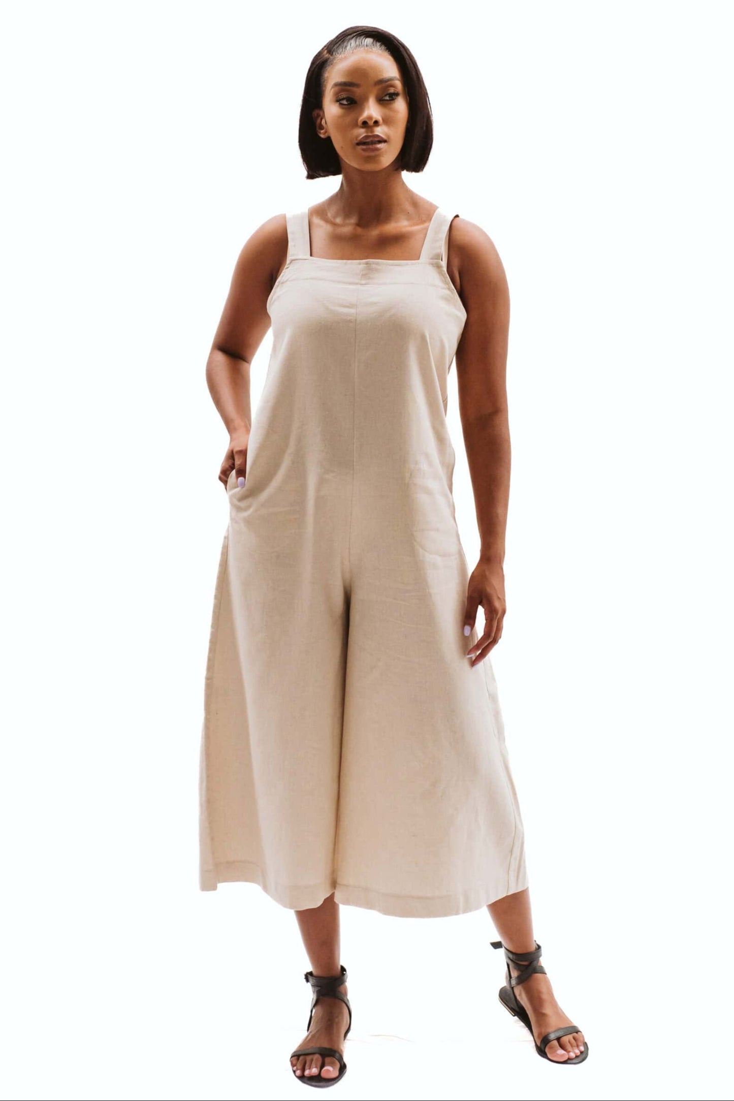 Uma Natural Linen Dungaree