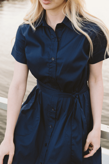 Gabbi Navy Shirt Dress