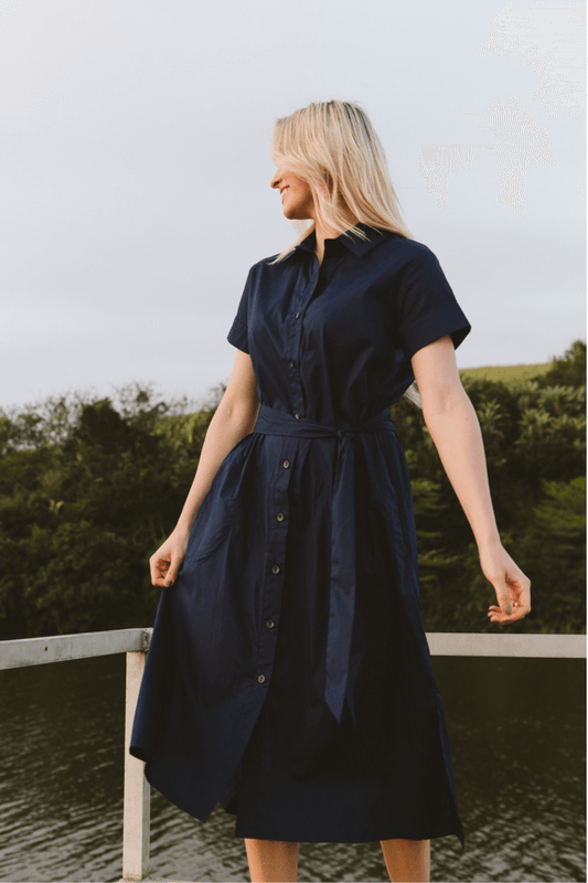 Gabbi Navy Shirt Dress